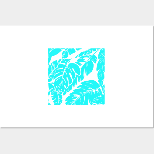 PALM LEAF AQUA BLUE Posters and Art